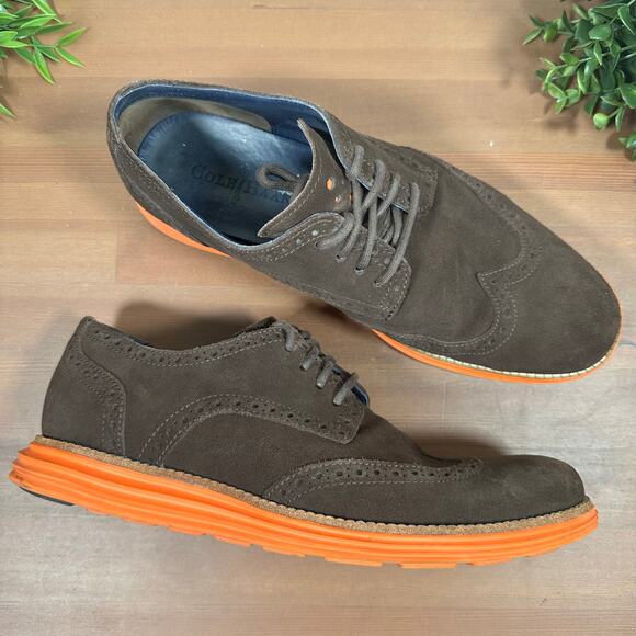 Cole Haan Lunar Grand Wingtip Oxfords Brown Suede Men\'s Size 8.5 main image 4